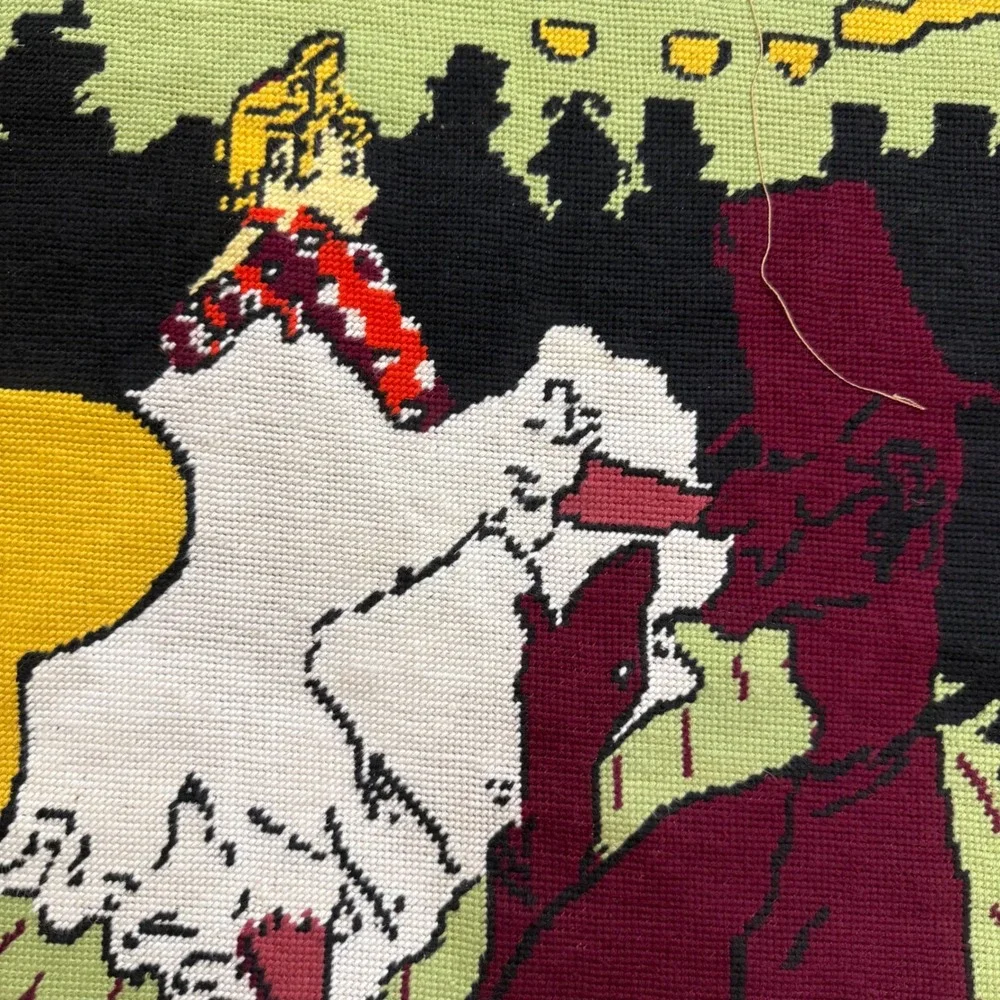 Toulouse-Lautrec Moulin Rouge La Goulue Completed Needlepoint Large 26x21